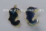 NGP3534 22*58mm - 25*55mm seahorse agate gemstone pendants