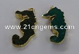 NGP3535 22*58mm - 25*55mm seahorse agate gemstone pendants