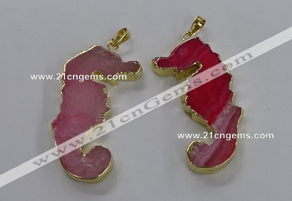 NGP3543 22*58mm - 25*55mm seahorse agate pendants wholesale