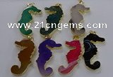 NGP3548 22*58mm - 25*55mm seahorse agate pendants wholesale