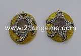 NGP3574 35*45mm flat teardrop druzy agate pendants wholesale
