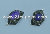 NGP3582 20*30mm - 22*32mm freeform druzy agate pendants