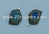 NGP3584 20*30mm - 22*32mm freeform druzy agate pendants