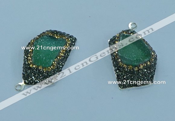 NGP3585 20*30mm - 22*32mm freeform druzy agate pendants