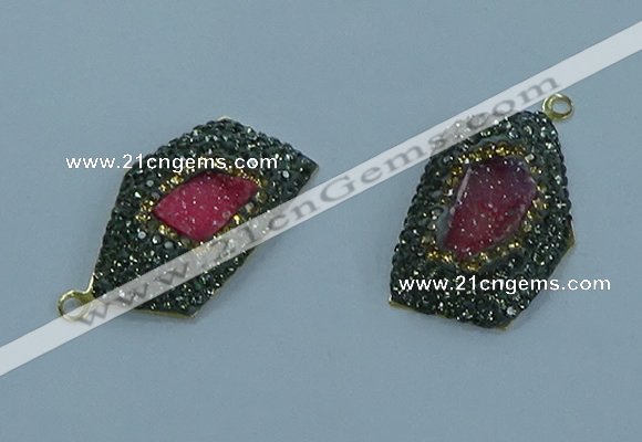 NGP3593 20*30mm - 22*32mm freeform druzy agate pendants