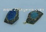 NGP3594 20*30mm - 22*32mm freeform druzy agate pendants