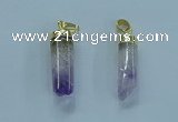 NGP3600 8*30mm - 10*35mm sticks druzy amethyst pendants