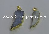 NGP3603 15*30mm - 18*40mm wing-shaped druzy agate pendants