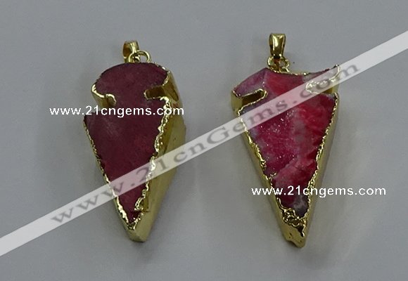 NGP3615 15*30mm - 20*40mm arrowhead druzy agate pendants