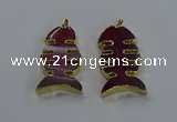 NGP3645 25*50mm - 28*55mm fishbone agate gemstone pendants