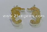 NGP3663 22*58mm - 25*55mm seahorse fossil coral pendants