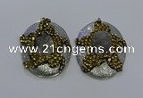 NGP3671 35*45mm oval druzy agate pendants wholesale