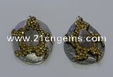 NGP3672 35*45mm freeform druzy agate pendants wholesale