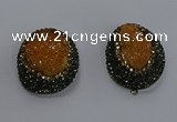 NGP3674 35*45mm oval plated druzy agate pendants wholesale