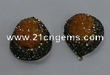 NGP3675 35*45mm teardrop plated druzy agate pendants wholesale