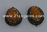 NGP3676 35*45mm freeform plated druzy agate pendants wholesale