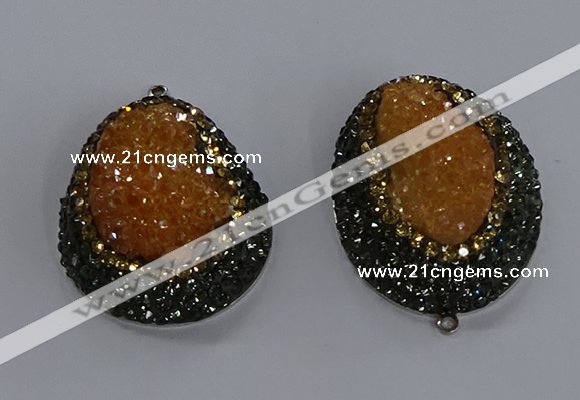 NGP3676 35*45mm freeform plated druzy agate pendants wholesale