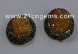 NGP3678 35*45mm oval plated druzy agate gemstone pendants