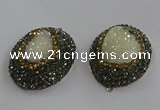 NGP3682 35*45mm oval plated druzy agate pendants wholesale