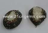 NGP3684 35*45mm freeform plated druzy agate pendants wholesale