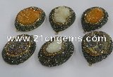 NGP3694 35*45mm freeform plated druzy agate gemstone pendants