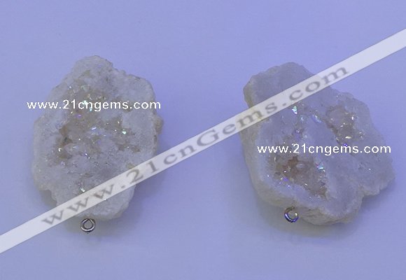 NGP3715 28*35mm - 40*45mm freeform plated druzy agate pendants