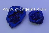 NGP3720 28*35mm - 40*45mm freeform plated druzy agate pendants