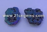 NGP3721 28*35mm - 40*45mm freeform plated druzy agate pendants