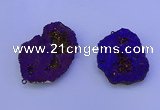 NGP3722 28*35mm - 40*45mm freeform plated druzy agate pendants