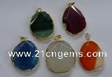 NGP3733 30*40mm - 35*45mm freeform agate gemstone pendants