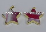 NGP3738 35*35mm star agate gemstone pendants wholesale