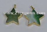 NGP3740 35*35mm star agate gemstone pendants wholesale