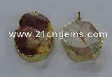 NGP3755 30*40mm - 40*50mm freeform druzy agate pendants