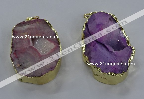 NGP3756 30*40mm - 40*50mm freeform druzy agate pendants