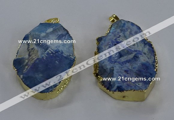 NGP3760 30*40mm - 40*50mm freeform druzy agate pendants