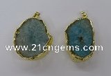 NGP3767 25*35mm - 35*40mm freeform druzy agate pendants