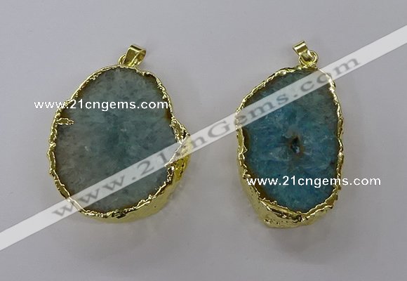 NGP3767 25*35mm - 35*40mm freeform druzy agate pendants