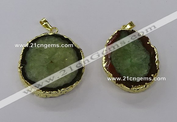 NGP3768 25*35mm - 35*40mm freeform druzy agate pendants