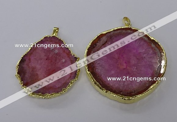 NGP3775 45*50mm - 55*60mm freeform druzy agate pendants