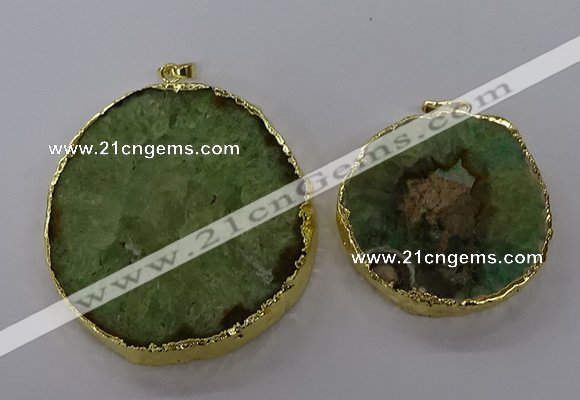 NGP3777 45*50mm - 55*60mm freeform druzy agate pendants