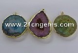 NGP3779 45*50mm - 55*60mm freeform druzy agate pendants