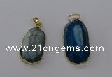 NGP3785 15*30mm - 18*35mm freeform druzy agate pendants