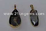 NGP3787 15*30mm - 18*35mm freeform druzy agate pendants