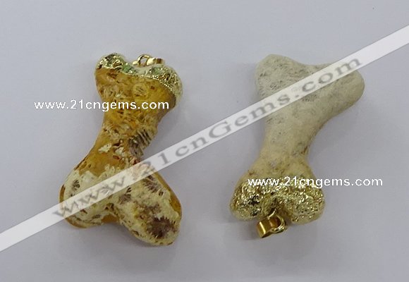 NGP3799 25*40mm - 28*45mm freeform fossil coral pendants