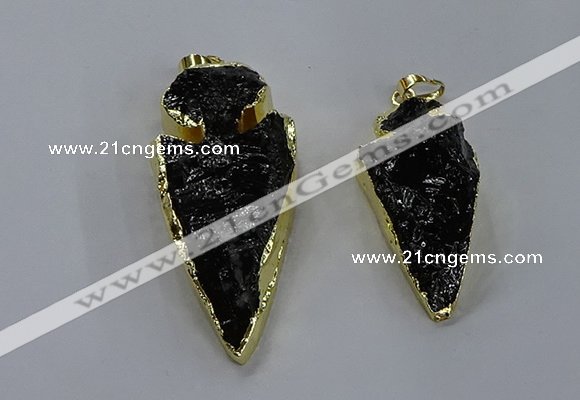 NGP3810 25*45mm - 30*60mm arrowhead dyed white crystal pendants