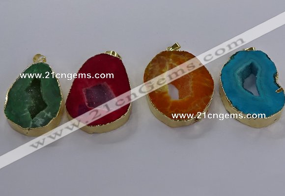 NGP3829 30*40mm - 40*50mm freeform druzy agate pendants
