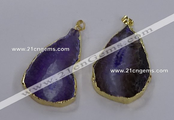 NGP3843 25*65mm - 35*70mm freeform agate gemstone pendants