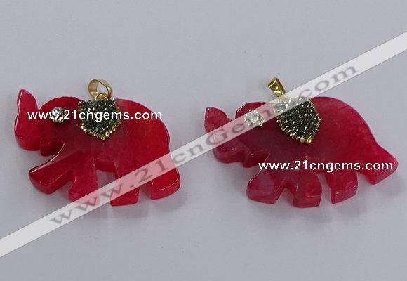 NGP3863 30*45mm - 35*50mm elephant agate pendants wholesale