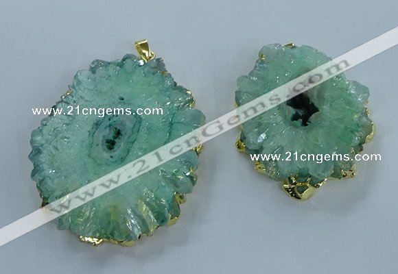 NGP3895 35*45mm - 50*60mm freeform druzy agate pendants