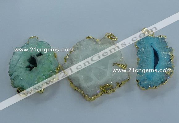 NGP3897 35*45mm - 50*60mm freeform druzy agate pendants